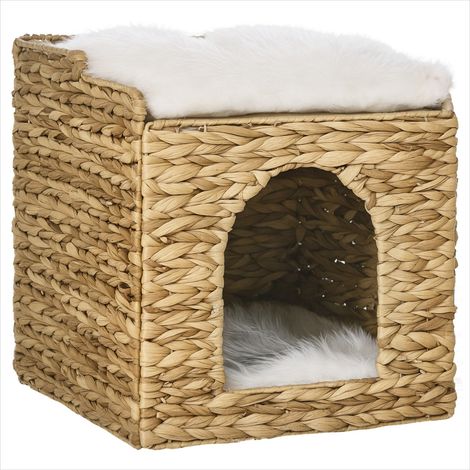 Maison pour chat 2 niveaux en fibres naturelles avec coussins (1/5)