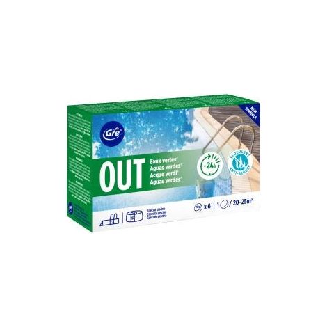 Stop algas piscina GRE OUT 90147N 6 pastillas 20 g (anti algas sin bórico)