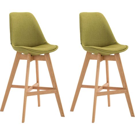 Set di 2 sgabelli bar seggiolone dal design moderno in tessuto verde 100001298