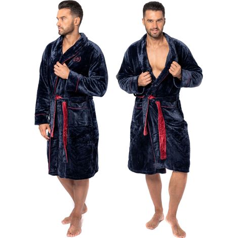 Bathrobe Roger Navy Red Men L