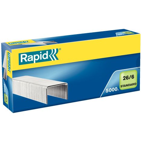 Boîte de 5000 agrafes 26/6 standard galvanisées rapid 24861800.