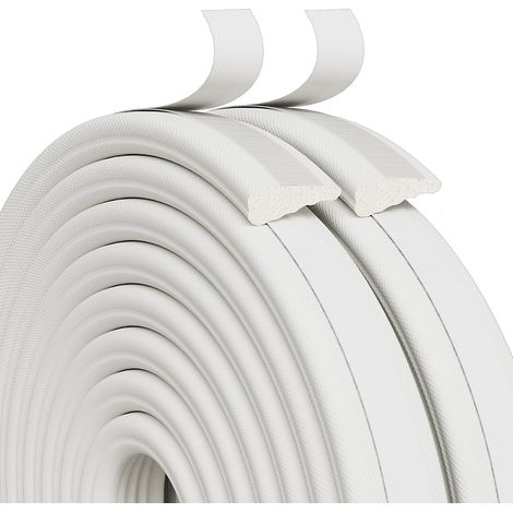 Lot de 2 bandes d&aposétanchéité de porte 5M, bande autocollante en mousse pour cadre de porte, blanc (1/5)