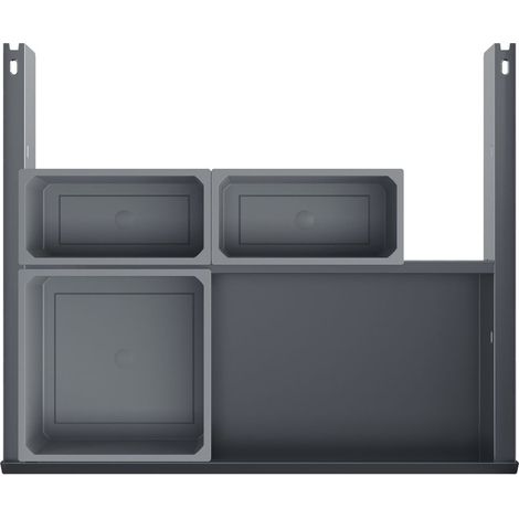VS ENVI Drawer Einbau-Abfallsammler Schublade KB 600 mm mit 2 Behälter lavagrau