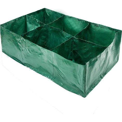 Grands sacs de culture de jardin en tissu PE de 35 gallons avec 6 compartiments, avec trous de drainage (1/5)