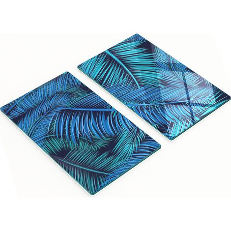 Taglieri da cucina decorativi in vetro con motivo a foglie di palma, 2x30x52 cm (1/5)