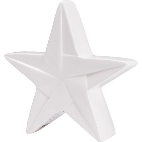 TrendLine Dekofigur Keramik Stern 18 x 18 cm weiß Weihnachten Weihnachtsstern