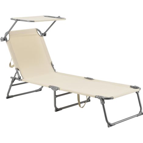 Sonnenliege Getaria 189x57x28 cm Beige [en.casa]
