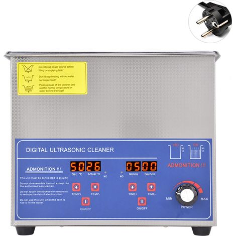 Nettoyeur Ultrasonique Numérique 3L 40KHz, Puissance Industrielle, Température Réglable, Fournitures de Laboratoire, Prise EU 220V (1/5)