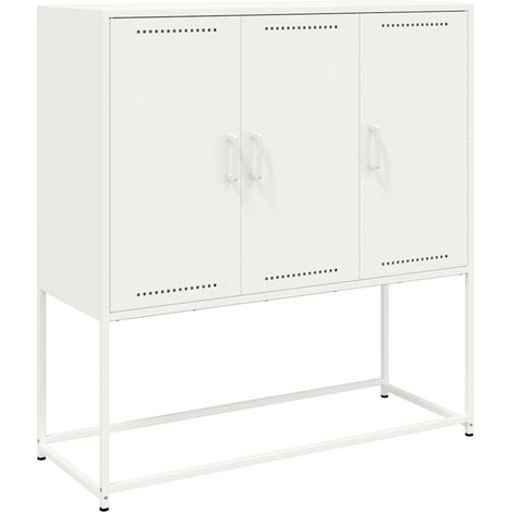 Maison Exclusive - Buffet haut blanc 100,5x39x107 cm acier