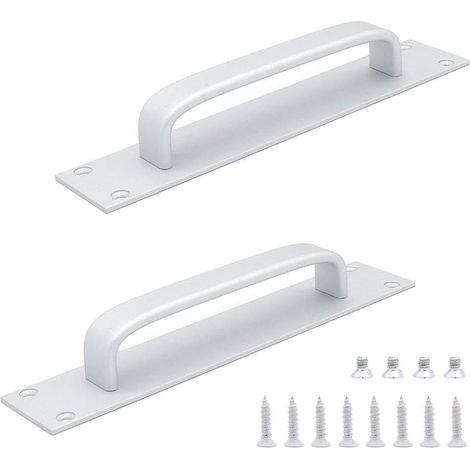 Lot de 2 poignées de porte coulissante en alliage d'aluminium, poignées de porte d'incendie, poignées plates pour porte d'armoire, 20 cm x 4 cm (1/5)
