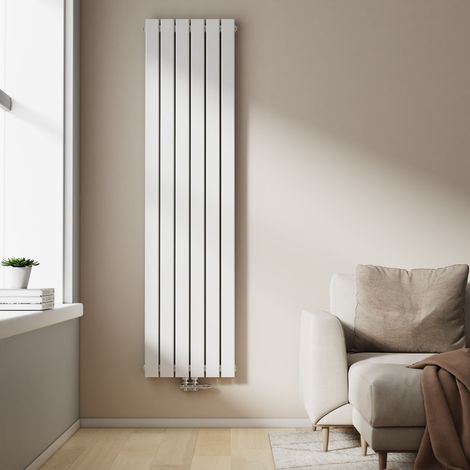 EMKE Heizkörper Flach Heizkörper Design Paneelheizkörper Vertikal, Doppellagig, Mittelanschluss, 180x46cm, 1670W, Weiß
