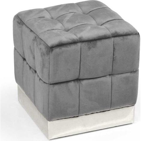 Pouf poggiapiedi in velluto cm 40 morbido decorativo (1/2)