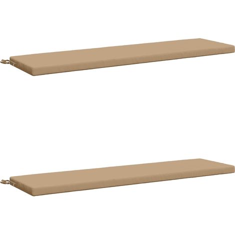 Coussins de banc 2 pièces SOEST 2 pc 100 % polyester Sable vidaXL