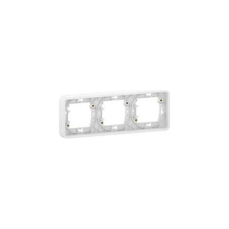 Schneider MUR39109 Mureva Styl - Marco empotrable horizontal de 3 puestos - IP55 blanco
