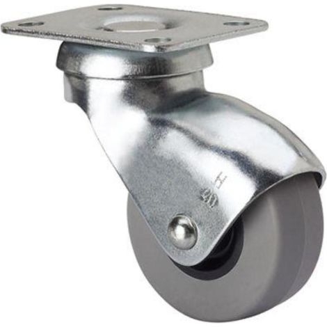 rueda giratora placa 10hsr40-pgi poliamix-goma gris eje liso (1/2)