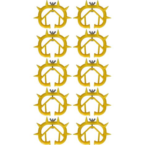 10 pièces Anneau Nasal Anti-Tétée pour Veaux, en Plastique Épais Jaune, Pour Bovins et Ferme (1/5)