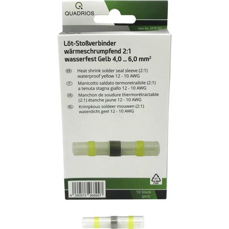 Quadrios 2011C401 Prolongateur 4 mm² 6 mm² entièrement isolé jaune 10 pc(s) Y678372 (1/3)