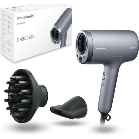 Panasonic EH-NA9N-H825 Asciugacapelli 1600 W Tecnologia Ionica 3 Velocita' Temperatura Regolabile Concentratore Diffusore colore Grigio scuro