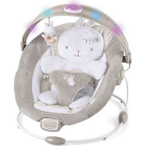 INGENUITY Transat Baby Comfort Petit Lapin, Leuchtsäule, abnehmbares Sitzkissen, Babygeschenk
