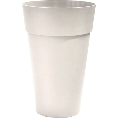 Vaso portavasi conico in resina modello Houston bianco e tortora diametro 35xH50 cm Telcom -  White