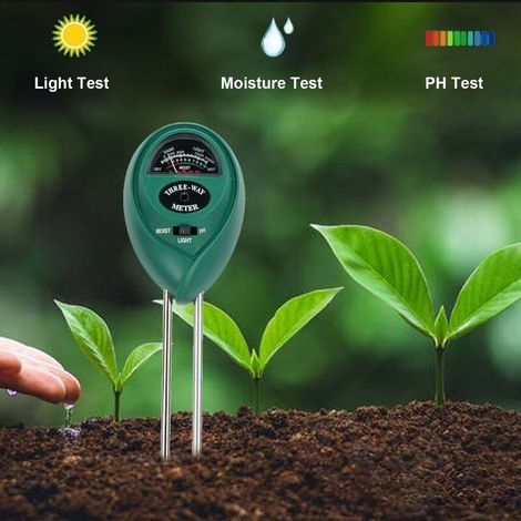Tester-Set, 3-in-1 Bodentester (Feuchtigkeitsmesser, Licht- und pH-Tester) für Blumen/Gras/Pflanzen/Garten/Landwirtschaft/Rasen (1/4)