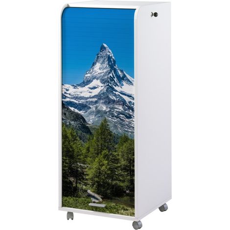 Caisson de Bureau Blanc à Roulettes 108 cm - Coloris: Mont Cervin 653 (1/3)
