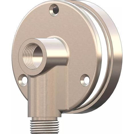 Applique pour robinet de jardin à visser Mâle 1/2" (15/21) pour raccordement cuivre protégé du gel - Coloris Nickel - Anquier