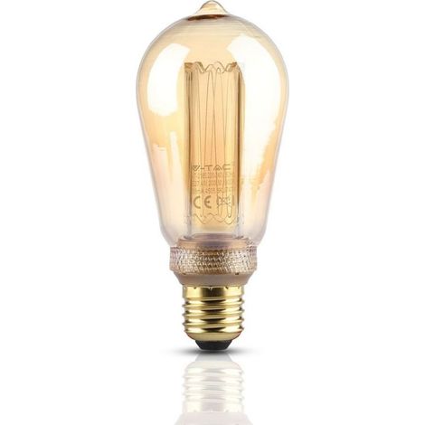 V-TAC ampoule LED filament 4W E27 ST64 ambre 1800K 200lm (1/5)