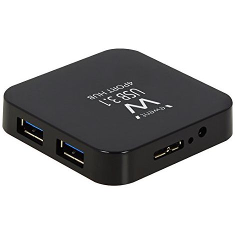 Ewent EW1134 hub di interfaccia USB 3.2 Gen 2 (3.1 Gen 2) Type-A 5000 Mbit/s Nero (1/4)