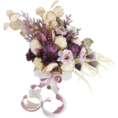 Bouquet de fleurs en soie personnalisé pour décoration vintage, ornement floral rétro, accessoire décoratif artisanal, idéal pour mariage ou intérieur. (1/4)