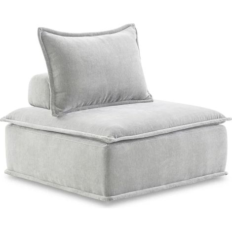 Chauffeuse tissu microfibre gris avec dossier amovible – LYS (1/5)