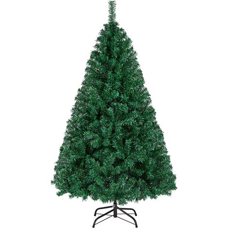 Yaheetech Albero di Natale 152 cm Artificiale Apertura Automatica Folto Realistico Supporto in Metallo Pieghevole Rami Decorazioni per Casa Negozio Verde