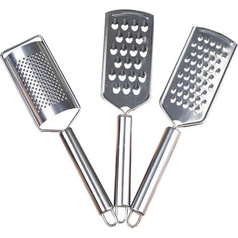 Käsereibe – Gemüse- und Obstreibe – 3er-Set Edelstahlreiben – Zitronenzesten-Set (3 Stück) (1/5)