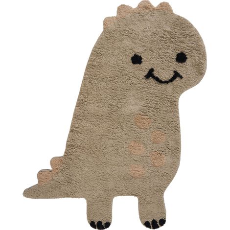 Tappeto per bambini marrone chiaro in cotone a forma di dinosauro 80 x 120 cm Rexy (1/5)