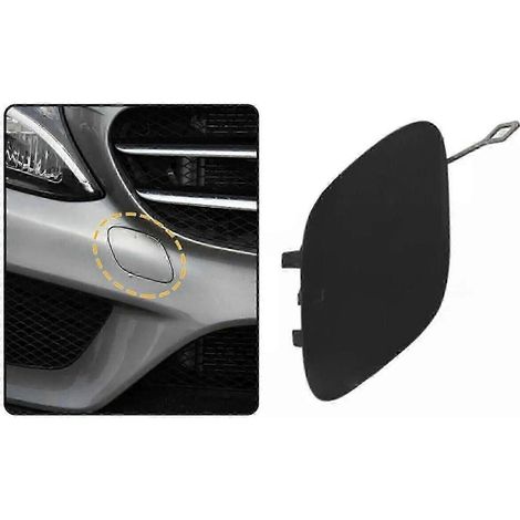 Cache-crochet de remorquage de pare-chocs avant pour Mercedes-Benz W205 C300 C400 AMG (2015-2018) - Couleur : Argent (1/4)