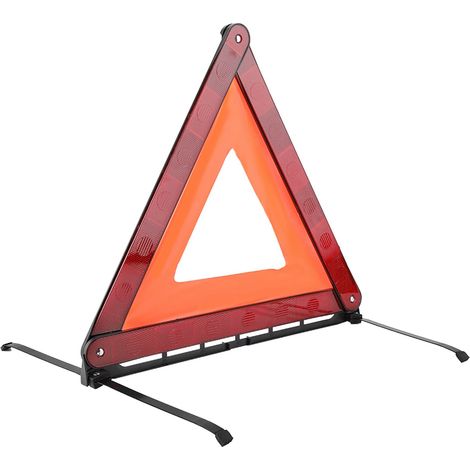 Triangle réflecteur pliable de signalisation d'urgence pour panne, panneau d'arrêt voiture (1/5)
