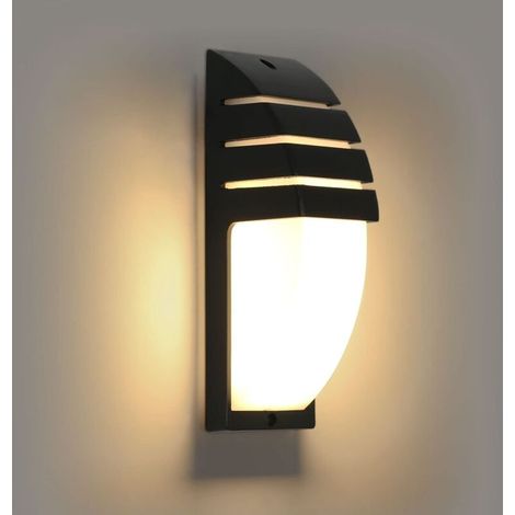 Applique murale LED noire 12 W, applique murale extérieure étanche IP65 pour cour, jardin, patio, clos, cour 3000 K blanc chaud (1/4)