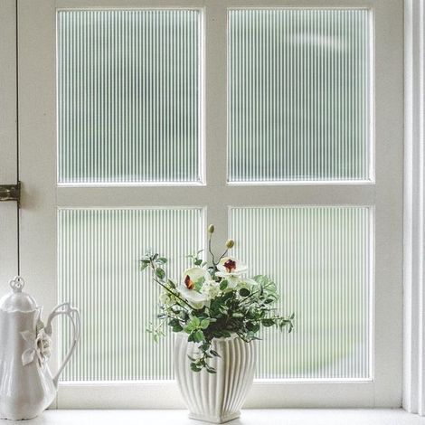 Lámina para ventanas，Lámina de privacidad para ventanas de vidrio corrugado de 15,7 x 78,7 pulgadas，calcomanías decorativas 3D (1/5)