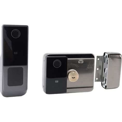 Serrure de porte intelligente étanche, sécurisée, à code empreinte digitale et télécommande pour maison, chambre ou appartement. (1/5)