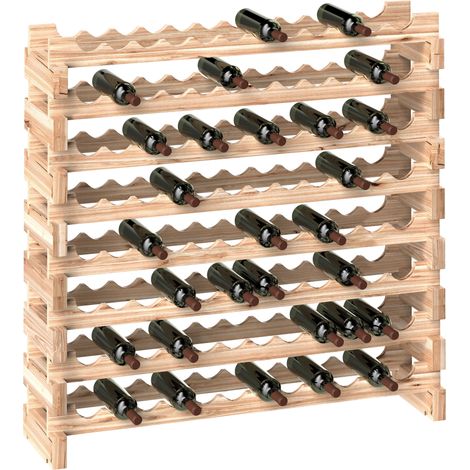 Porte-vins en bois à 8, 8 étages, avec porte, charge max 100 kg, en bois, 114 x 28 x 113,5 cm, pour cuisine et couloir