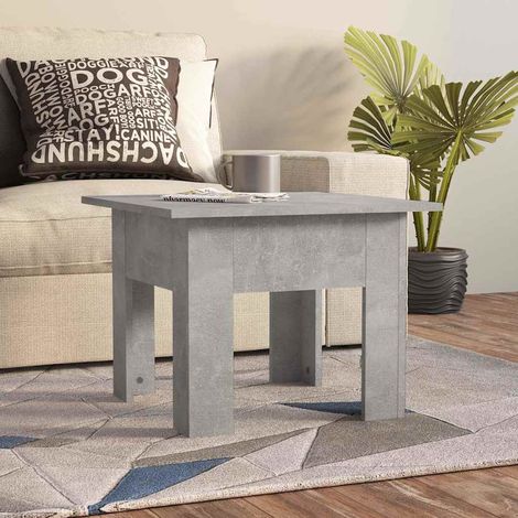 vidaXL Table basse gris béton 55x55x42 cm bois d'ingénierie (1/5)