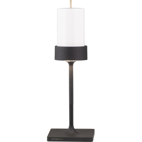 Perpetua Lampe De Table Rechargeable Et Sans Fil En Aluminium Noir, Design Compact Avec Batterie Remplaçable Magnétique, Indice Ip54 (1/3)