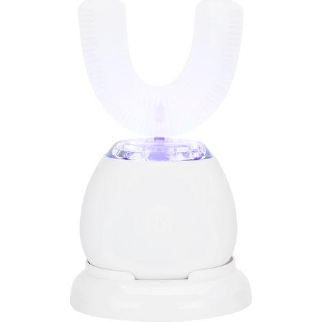 Brosse à dents électrique ultrasonique intelligente en forme de U pour enfant et adulte (blanche) (1/5)
