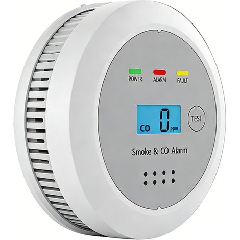 BOMCLAP 1 Detector de humo y CO 2 en 1 con pantalla digital - Alarma de monóxido de carbono e incendio, para cocina y oficina (1/5)