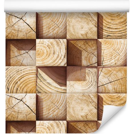 Carta da parati effetto mosaico effetto legno per soggiorno e camera da letto, 50x1000 cm (1/5)