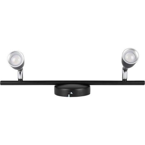 V-TAC VT-810 9W LED-Wandleuchte schwarz verstellbarer Kopf Wandleuchte 2 Strahler natürliches weißes Licht 4000K IP20 - SKU 218269 (1/4)