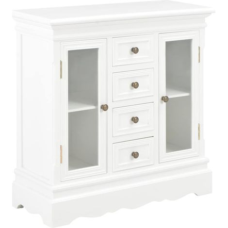 Aparador de madera maciza de pino blanco 70x28x70 cm (1/4)