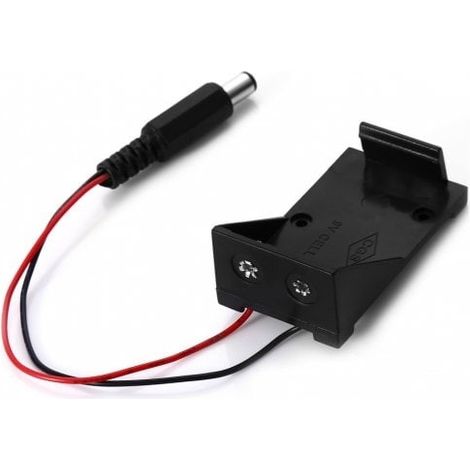 9V-Batteriekorb mit 2,1/5,5-mm-Stecker