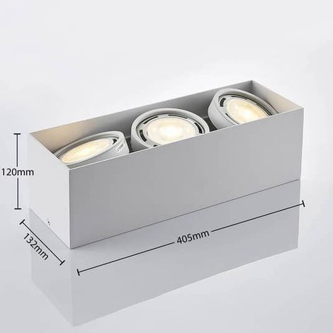 [NEUWERTIG] B-Ware Arcchio Downlight Rosalie Dimmbar Eckig 3 Fl. Weiß Deckenspot Deckenlampe Gu10