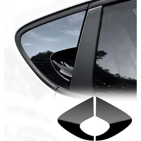 KUNGKIC Pour Seat Leon 2005 2006 2007 2008 2009 2010 2011 2012 voiture triangle arrière autocollant extérieur accessoire décoratif cadeau, ABS (noir) (1/4)